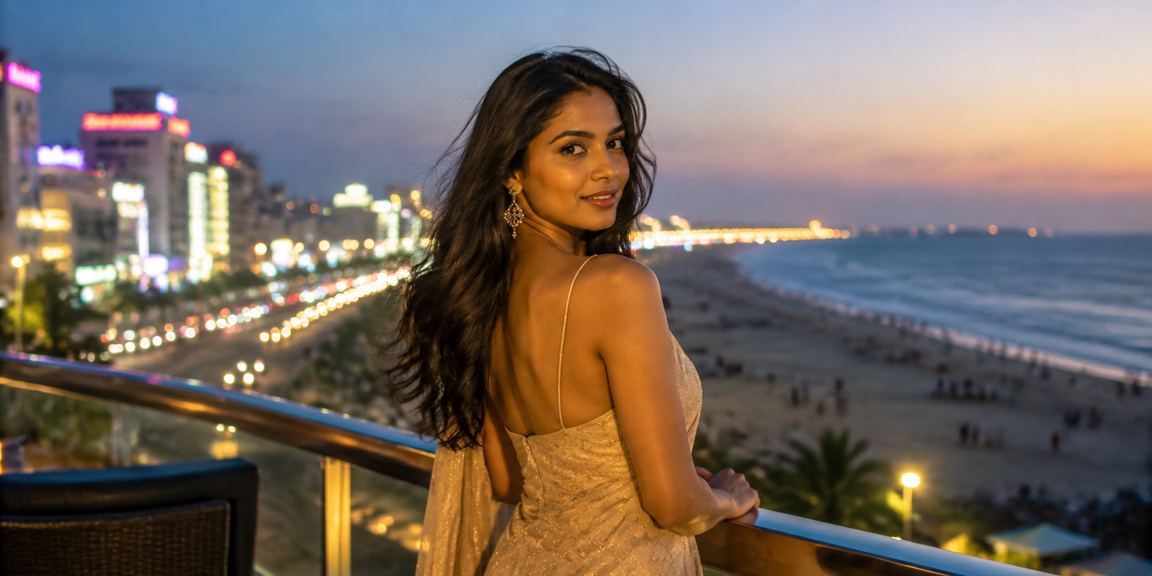 Chennai Marina Beach neon sports betting